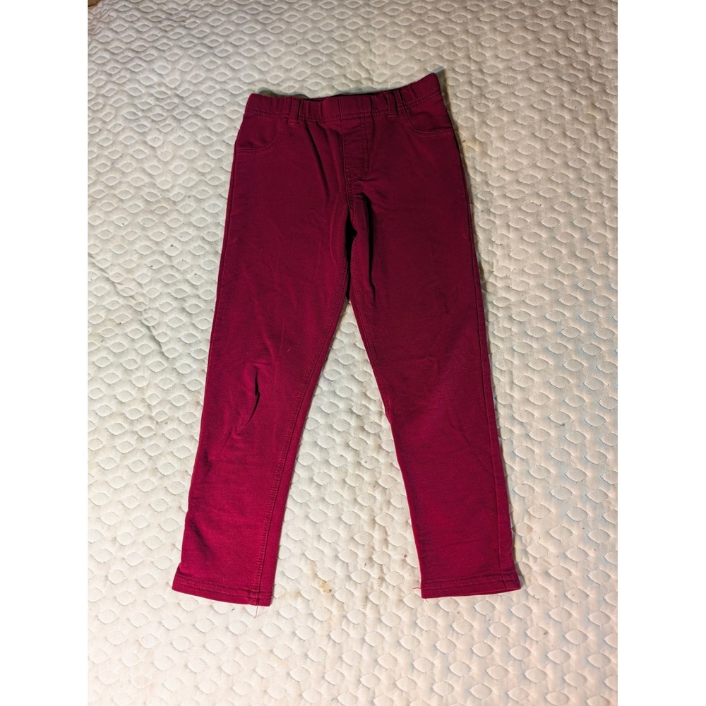 Girls Burgundy Pull On Jeggings Stretch Pants Size 7 GAKGF1937606 Maroon
